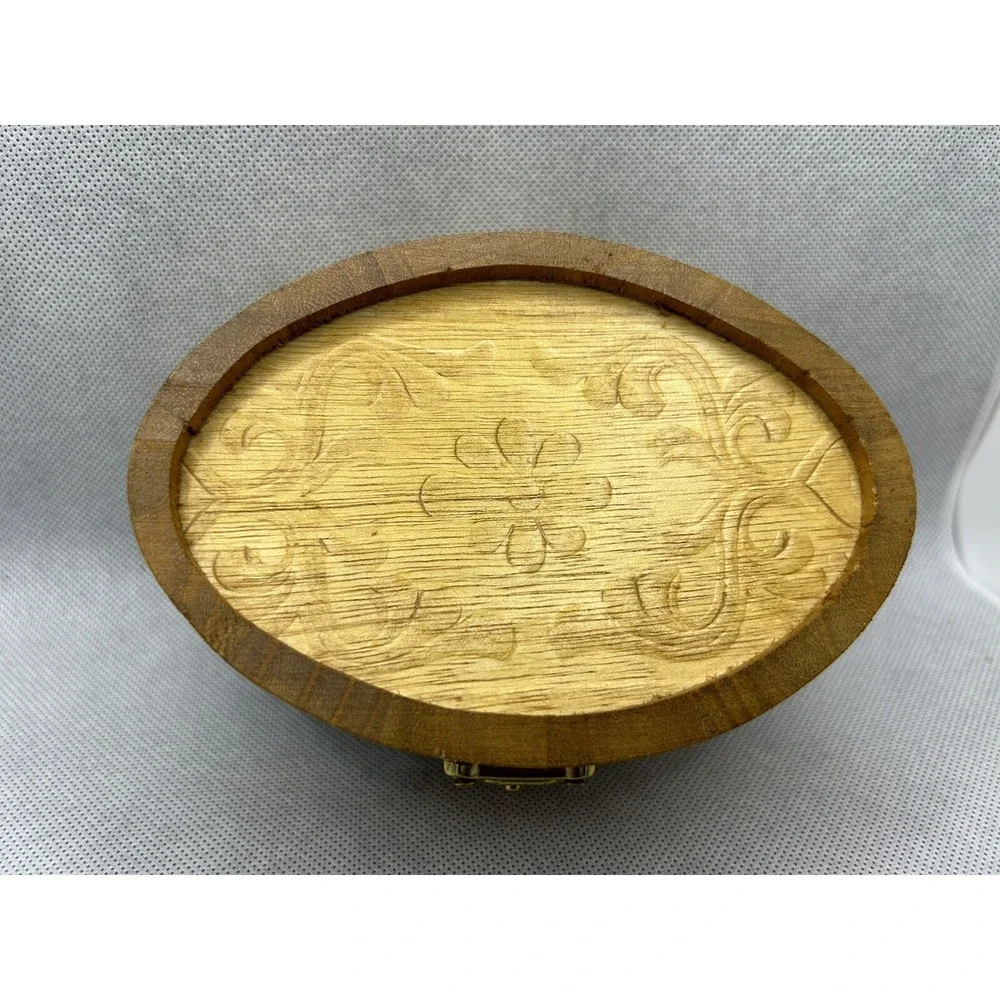 Antique Style Wood Storage Box‎ Wooden Keepsake box Jewelry Trinkets Home Decor
